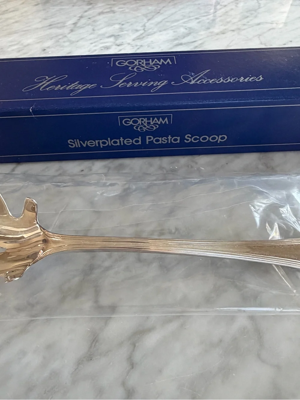 Gorham Silverplated Pasta Scoop with Blue Box